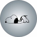 Jedlý papier, ležiaci Snoopy, čiernobiela ilustrácia, 19,5 cm - Pictu Hap