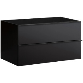 CERANO - Kúpeľňová skrinka pod umývadlo s úchytkou Velora - čierna matná, čierna úchytka - 79x53x46,5 CER-665038