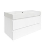 Kúpeľňová skrinka s umývadlom SAT B-Way 99x50x45 cm biela lesklá BWAY2100WU2BI BWAY2100WU2BI
