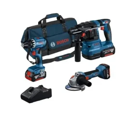 BOSCH 0615A5007L / Aku sada GSR 185-LI GWS 18V-8 GBH 18V-22 / 3x Aku 4.0 Ah / taška / nabíjačka (0615A5007L)