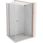 MEXEN/S - Mist-F sprchovací kút skladacie dvere pravá 75 x 110, transparent, meď kartáčovaná 8A6T-075-110-65-00-P