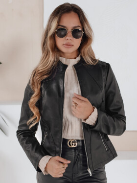 Dámska kožená bunda čierna FashionStreet TY5201 L