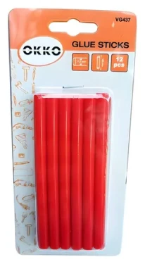OKKO Tavné lepiace tyčinky červené / Náplň do lepiacej pištole / 7,2x100 mm / 12 ks (VG437)