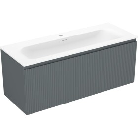 MEXEN/S - Rivel kúpeľňová skrinka 120 cm s umývadlom Vela, 1 šuplík, reliéf, grafit mat/biela mat - 91A20-12047-1-BF66-W23M0 91A20-12047-1-BF66-W23M01