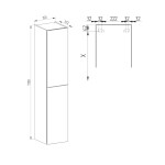 Mereo Aira, kúpeľňová skrinka 170 cm vysoká, pravé otváranie, dub Halifax CN744PNN