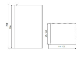 KERRA - Sprchová zástena Line 100 G - Kabína Walk-In 5907548113139