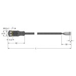 Turck RKC4.4T-10/TXL pripojovací kábel pre senzory - aktory, 6625505, piny: 4, 10 m, 1 ks; 6625505