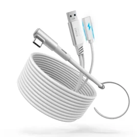 Kiwi design 5M Link Cable with charing 5m biela / kábel pre virtuálnu realitu / 18W / USB 3.2 (QC-8U/HJT-544)