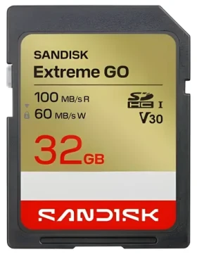 SanDisk Extreme Go SDHC 32 GB / Pamäťová karta / čítanie 100 MB/s / zápis 60 MB/s / vhodné pre 4K (SDSDXGN-032G-GNCIN)