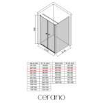 CERANO - Sprchovací kút Antelo L - Ľ/P - 6 mm - chróm, transparentné sklo - 84x40 - otočný CER-666847