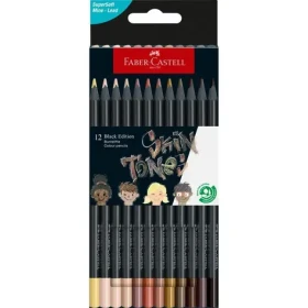 Faber-Castell Black Edition Skin Tones - Pastelky - papierová krabička 12 ks (116414)