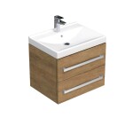 Kúpeľňová skrinka s umývadlom SAT Cube Way 60x53x46 cm dub Hickory CUBE46602DHVER CUBE46602DHVER