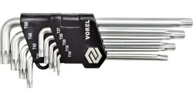 Vorel Sada kľúčov TORX 9 ks / Sada kľúčov / TORX profil / 9 dielov