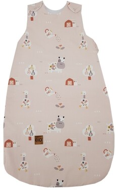 EKO Vak na spanie bavlnený MEDIUM My farm Powder Pink 50x75 cm 2,5 TOG