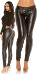 Sexy KouCla leather look pants with zips black