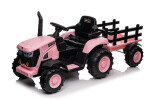 Mamido Mamido Detský elektrický traktor s vlečkou 12V 7Ah ružový