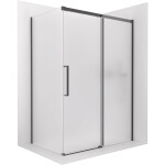 CERANO - Sprchovací kút Lantono - pravá - 8 mm - Soft-Close - čierna matná, mliečne sklo - 130x70 - posuvný CER-665461