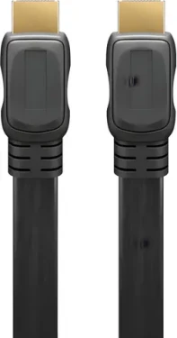 Goobay 61279 / HDMI kábel / plochý / s Ethernetom / pozlátené konektory / 2 m (61279)