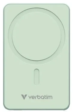 Verbatim Charge 'n' Go Essentials Magnetická bezdrôtová powerbanka 5000mAh zelená / USB-C / MagSafe / 15-20W (32226)
