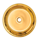 INVENA - Umývadlo na dosku KOS TREND 42 cm, kruhové čierna zlatá lesk CE-38-027-C