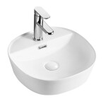 Mereo Umývadlo na dosku s prepadom, Lota, 400x400x150 mm, štvorcové, keramické UC404015S