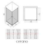 CERANO - Sprchovací kút Antelo Duo Ľ/P - 6 mm - chróm, transparentné sklo - 80x80x190 - otočný CER-433284