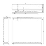 AQUALINE - KAWA STRIP Galérka s LED osvetlením 80x70x22cm, dub emporio WGL38S