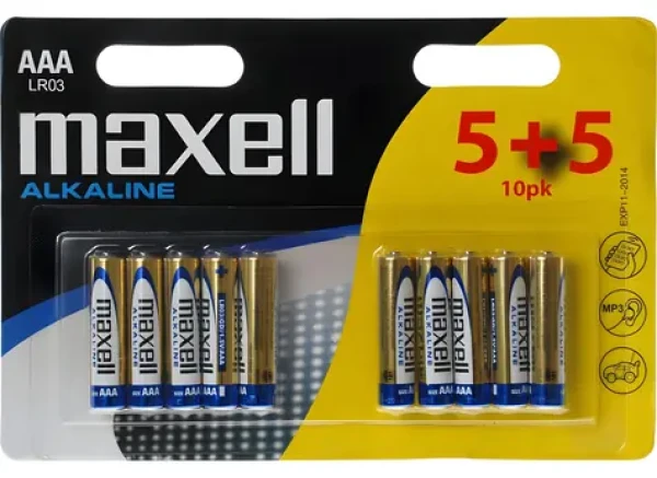 Maxell / Batérie / Alkalické / AAA (LR03) / 1,5 V / 10 ks
