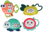 Mamido Detská rattle Set 4ks chobotnice krab morské živočíchy teether