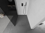 MEXEN/S - Kyoto Sprchová zástena WALK-IN 90 x 200, grafit 8 mm, grafit kartáčovaná 800-090-101-66-40