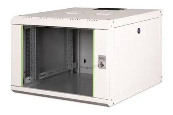 Digitus Unique sivá / Nástenný rozvádzač / 19" / 7U / 420x600x600 mm / sklenené dvere / IP20 (DN-19 07U-6/6)