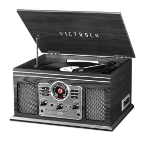 Victrola VTA-200B sivá / Gramofón s rádiom CD MC mechanikou / 33 45 78 / FM / BT / RCA / repro (100002201663)