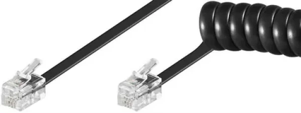 MicroConnect Modulárny kábel špirálový RJ10 (M) - RJ10 (M) 2m čierna (MPK10200)