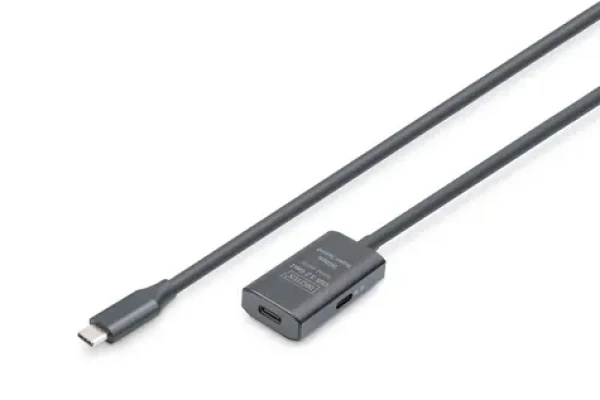 Digitus USB-C čierna / Predlžovací kábel / USB 3.2 Gen1 5G / 5 m / aktívny (DA-73108)