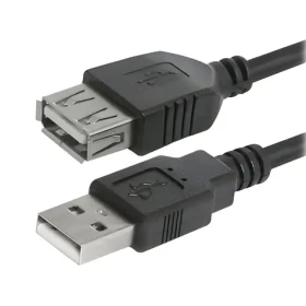 Logo USB A samec - samica 3 m čierna / Predlžovací kábel / USB 2.0 / 480 Mb/s (17060)