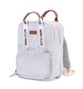 Childhome Detský batoh Mini Club Signature Off White / Rozmery: 32 x 23 x 10 cm (CWKIDSCOW)