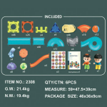 Mamido Mamido Magnetická svítící stavebnice kuličková dráha 252 dílů XXL