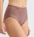 SLOGGI ROMANCE - Maxi nohavičky z bavlny Supima® s čipkou Sloggi CACAO 38