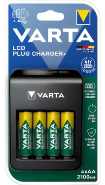 Varta LCD Plug Charger+ / Nabíjačka batérií / AA / AAA / 9V / USB výstup (57687101441)
