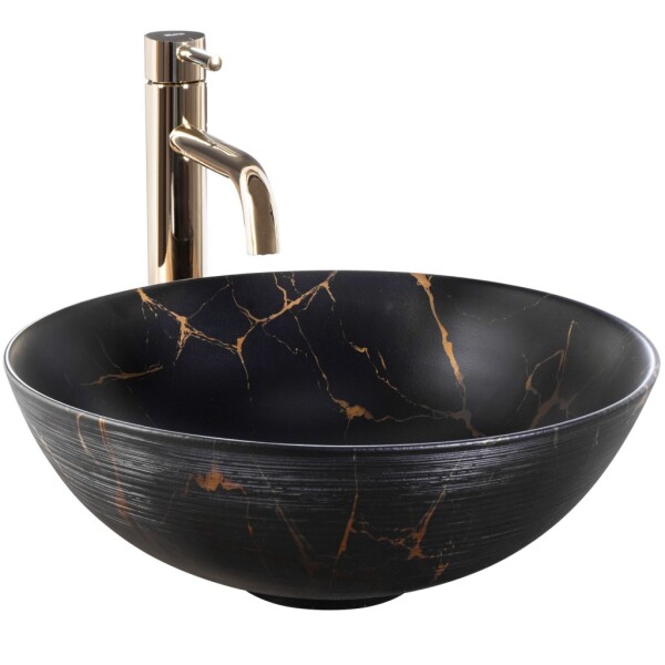 REA - Umývadlo na dosku Stella Black Marble Brush REA-U9086