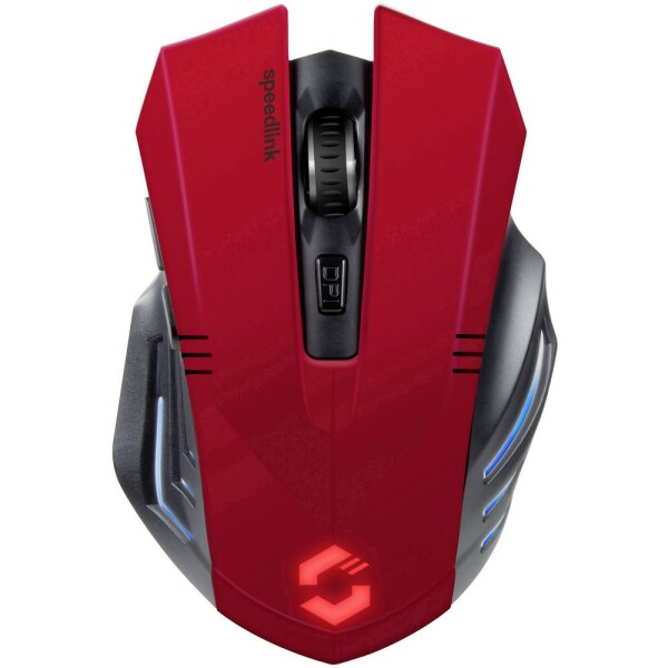 SpeedLink Fortus Wireless ergonomická herná myš USB optická červená, čierna 5 tlačidlo 2400 dpi podsvietenie, ergonomická; SL-680100-BK-01