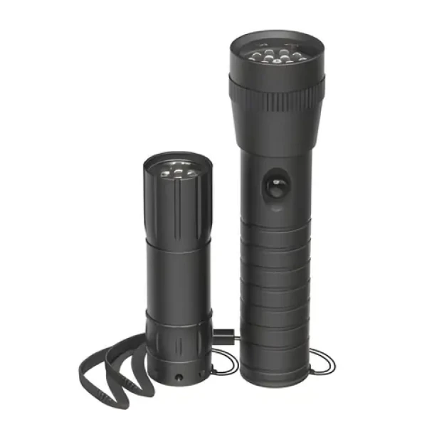 HAMA FL-DUO čierna / LED svietidlo / sada 2 ks / hliník / batéria AAA