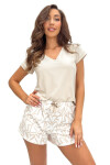 Pyžamo Adore Short Beige w/r cream - Donna L