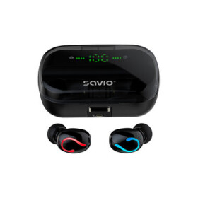 SAVIO TWS-06 čierna / Bezdrôtové slúchadlá s mikrofónom / Bluetooth (AKGSAVSBL0011)