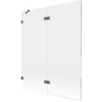 MEXEN/S - Lunar vaňová zástena 2-krídlová ľavá 140 x 150, transparent, grafit metal 897-140-100-95-00-L