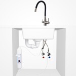 Laveo - Riveco - drezová batéria s elastickým ramenom,, pripojenie k vodnému filtru, kartáčovaná oceľ BRI_768D