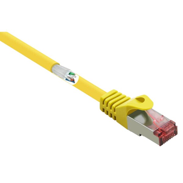 Renkforce RF-5276304 RJ45 sieťové káble, prepojovacie káble CAT 6 S/FTP 5.00 m žltá s ochranou, pozlátené kontakty, samozhášavý 1 ks; RF-5276304