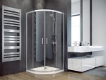 BESCO - Štvrťkruhový sprchovací kút MODERN CHROM 190 - Farba rámu - Chróm / Leštený hliník (ALU), Rozmer A - 90, Rozmer B - 90, Rozmer C - 190, Smer zatvárania - Univerzálne Ľavé / Pravé, Výplň - Fume bezpečnostné sklo - 6 mm (BO290CT
