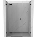 MEXEN/S - Lunar sprchové dvere krídlové ľavé 150, transparent, čierna 834S-150-050-70-00-L
