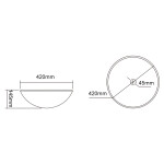 SAPHO - TELICA sklenené umývadlo na dosku priemer 42cm, čierná mat TY181B